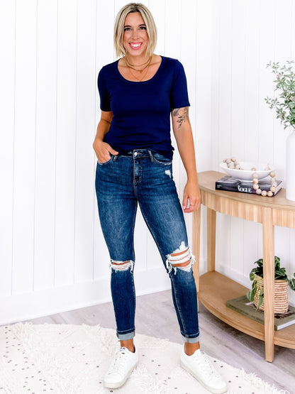 Restock! Plus/Reg Freckled Poppy Exclusive: Ribbed Essentials Tee (Multiple Colors)