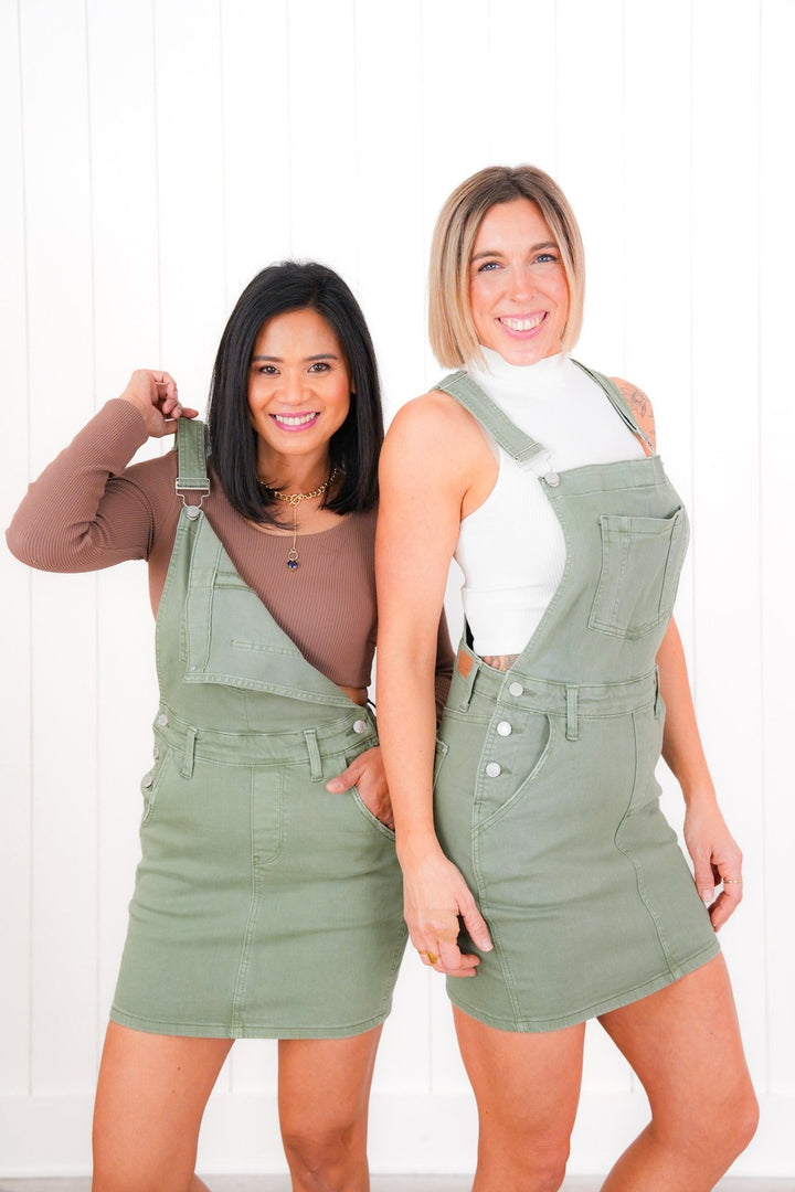 Judy Blue Green Garment Dyed Overall Skirt