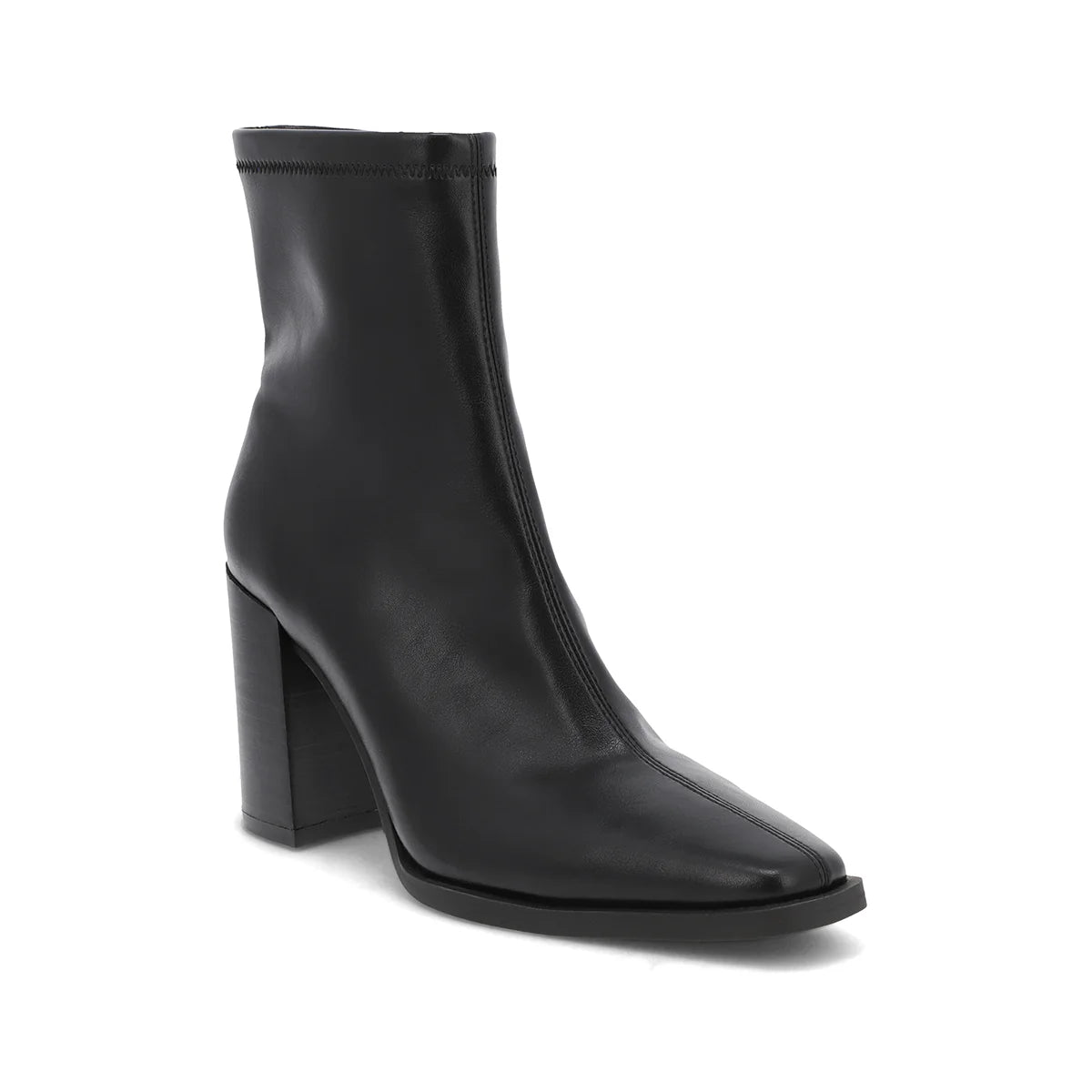 MIA Black Square Toe Block Heel Ankle Boots