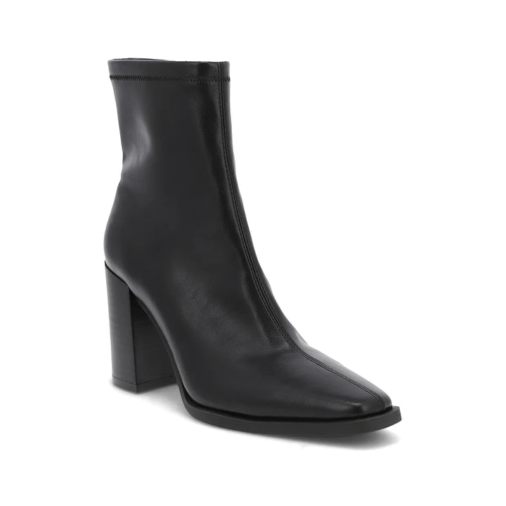 MIA Black Square Toe Block Heel Ankle Boots - Freckled Poppy
