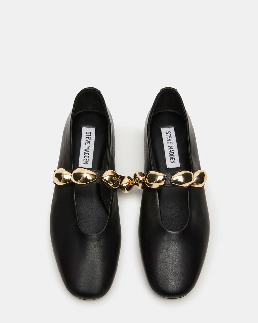 Steve Madden Slip On Loafers with Gold Link Strap