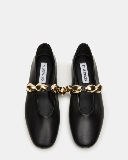 Steve Madden Slip On Loafers with Gold Link Strap