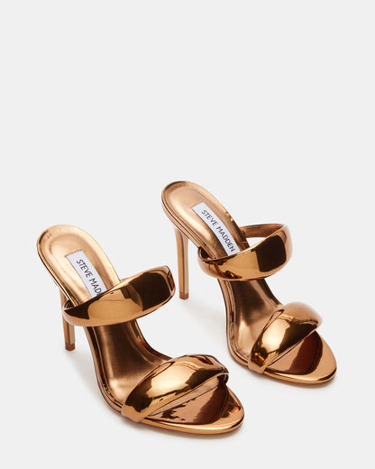 Steve Madden Glossy Sculpted Heel Slip On Sandals