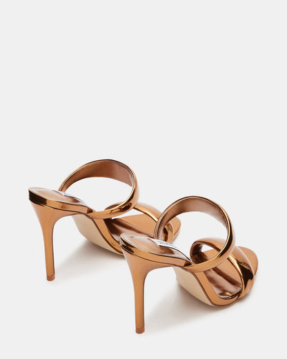 Steve Madden Glossy Sculpted Heel Slip On Sandals
