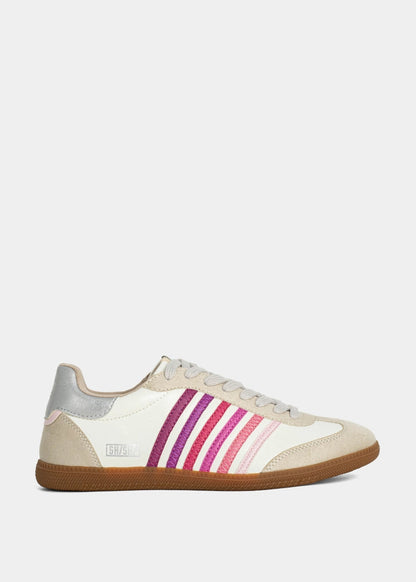 Shu Shop Vegan Leather Striped Low Top Sneakers