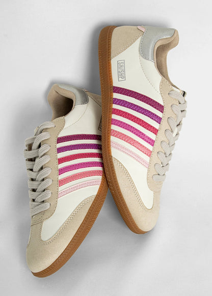 Shu Shop Vegan Leather Striped Low Top Sneakers