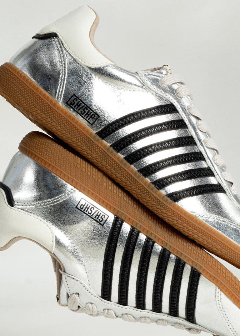 Shu Shop Metallic Retro Striped Low Top Sneakers