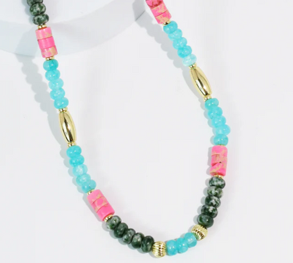 Treasure Jewels Tile Pastel Gemstone Necklace