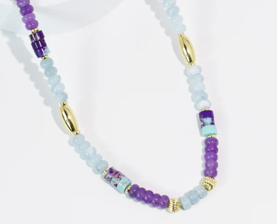 Treasure Jewels Tile Pastel Gemstone Necklace