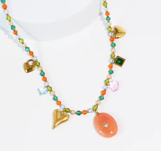 Treasure Jewels Golden Sunset Charm Necklace