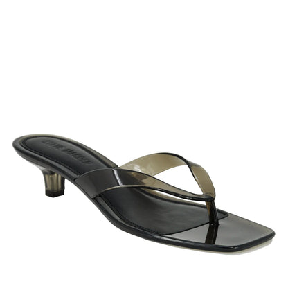 Steve Madden Chic Glossy Thong Kitten Heel Slide