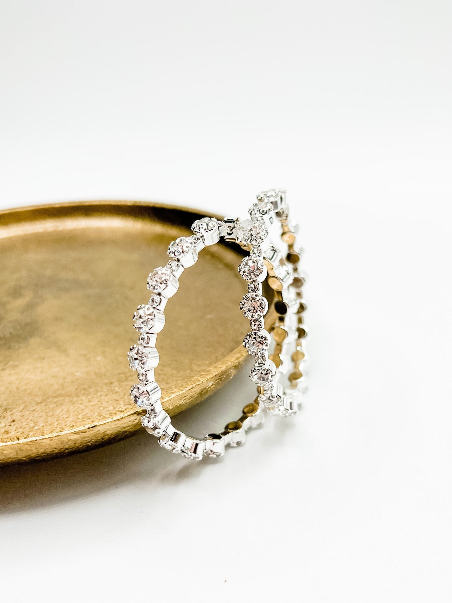 Love, Poppy Bling Crystal Paved Hoop Earring (Multiple Colors)