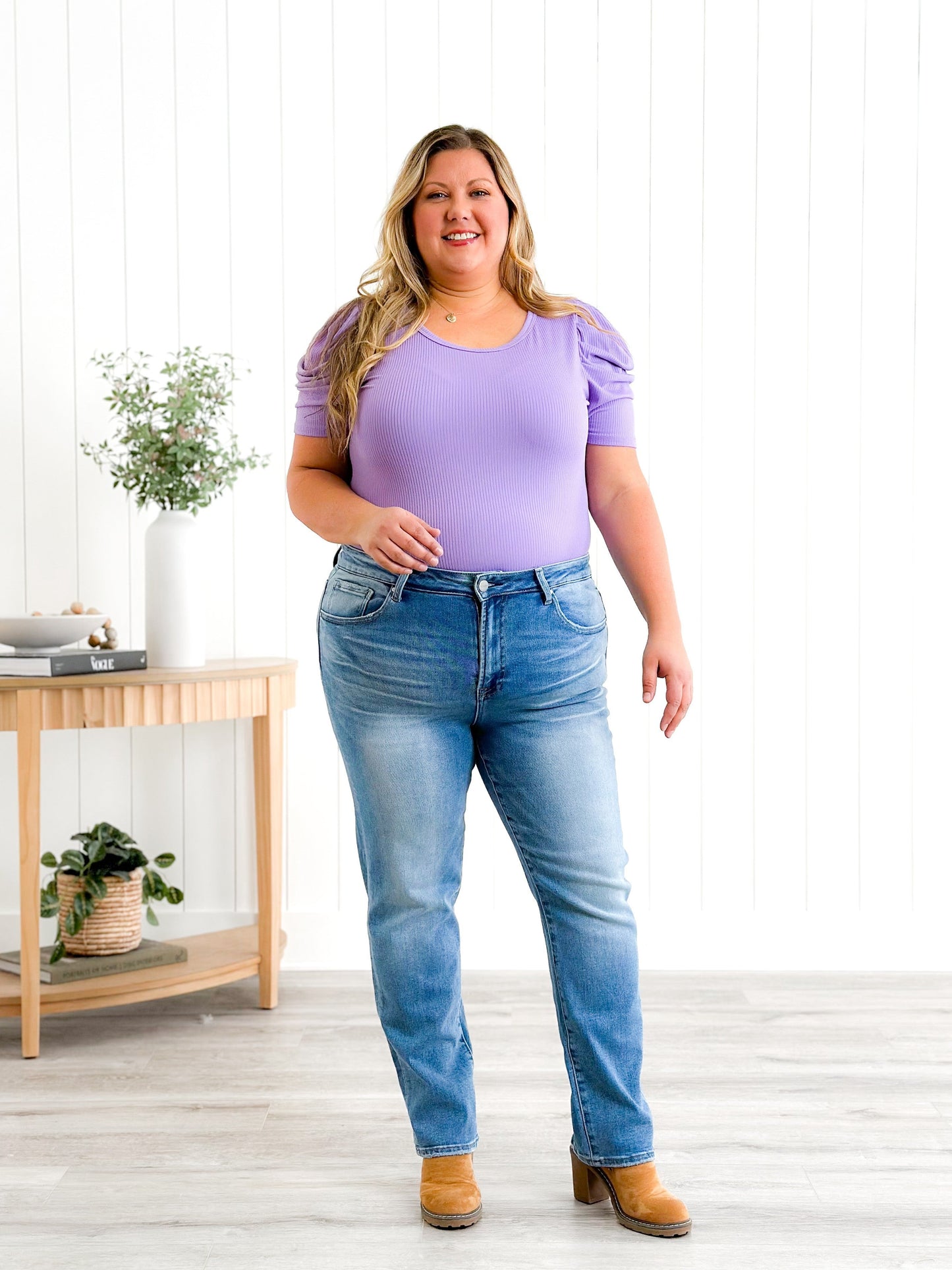 Risen Mid Rise Medium Wash Relaxed Skinny Jeans
