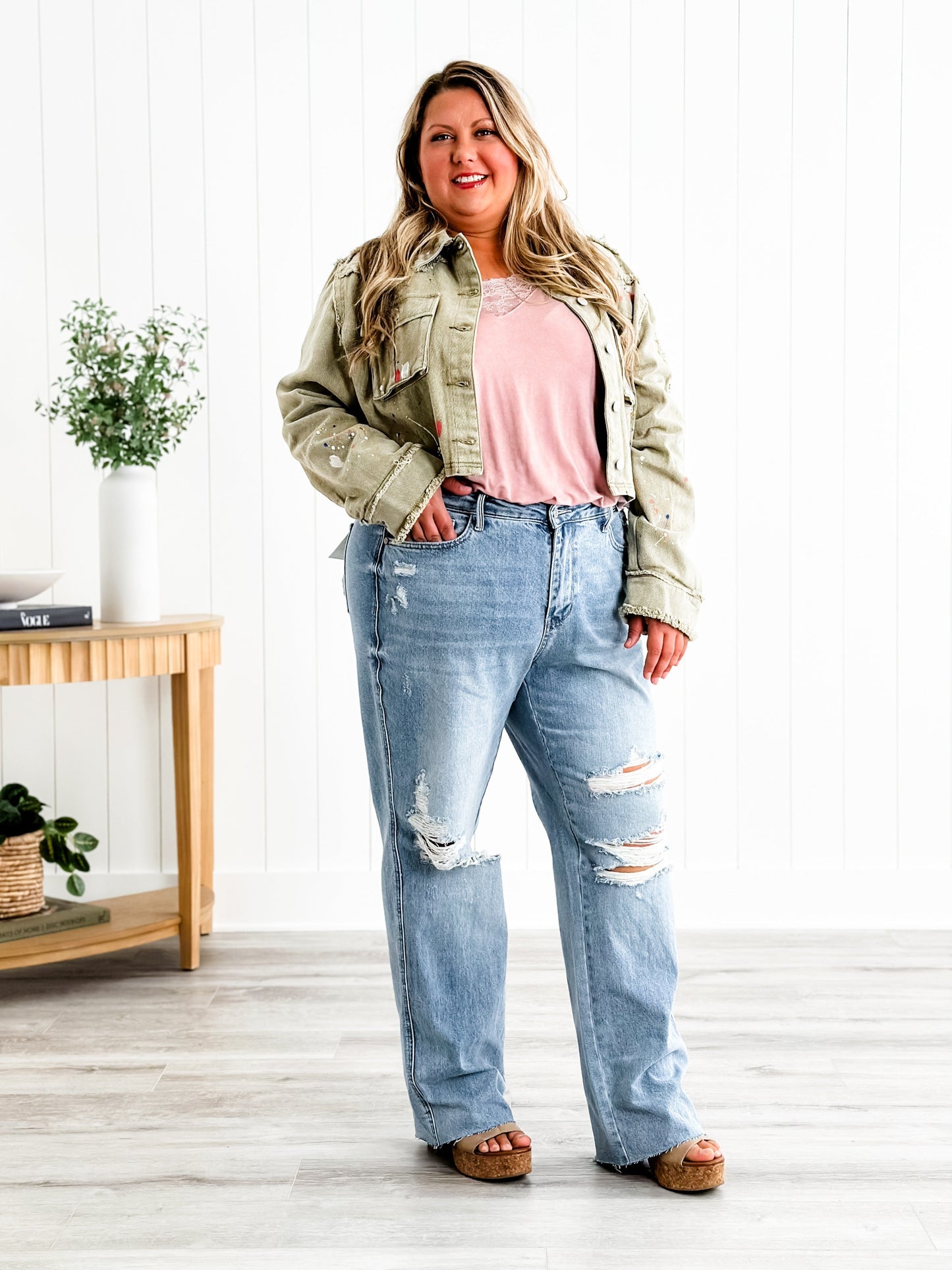Judy Blue Cruel Summer High Rise Rigid 90s Destroyed Straight Leg Jeans