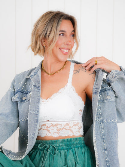 Restocks!! Plus/Reg Lace Racerback Bralette With Adjustable Straps (Multiple Colors)