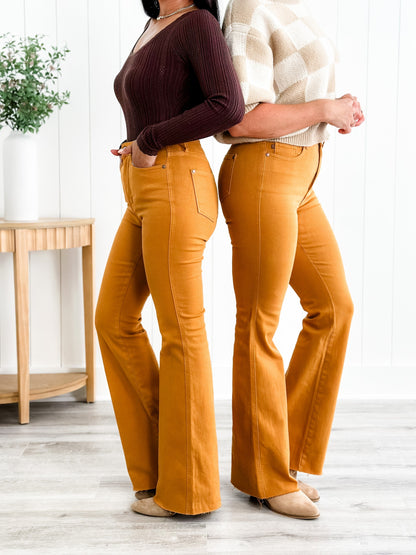 Judy Blue Goldilocks Marigold High Rise Tummy Control Flare Jeans