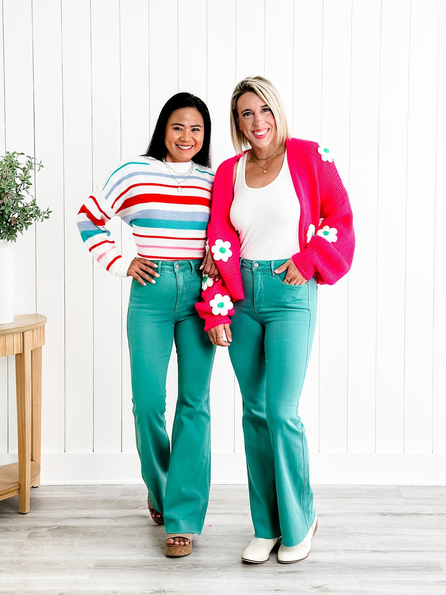 Judy Blue Breakfast at Tiffany's Topaz High Rise Tummy Control Flare Jeans