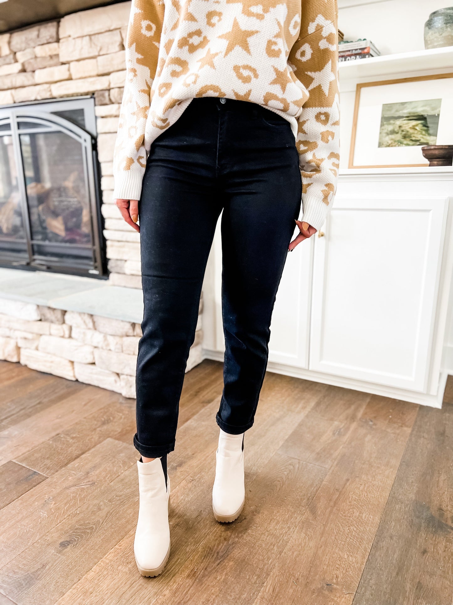 Judy Blue LBD Non-Distressed Black Boyfriend Jeans