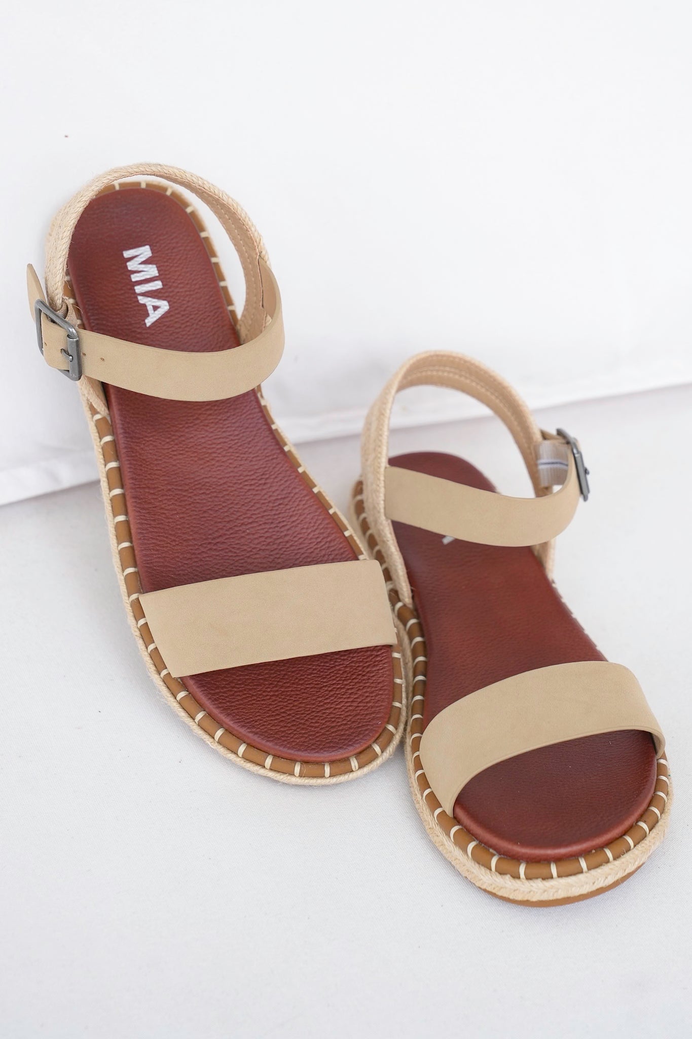MIA Leather Strap Espadrille Sandals