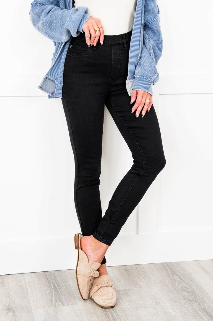 Judy Blue Back in Black Booty Lifting  High Rise Black Pull On Shield Pocket Skinny Jeans