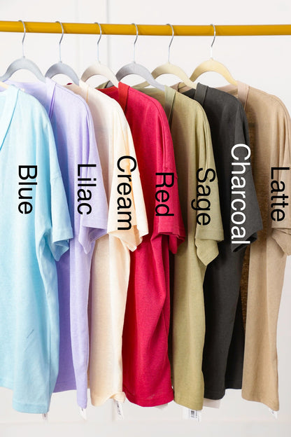 POL Stone Wash Short Sleeve V-Neck Top