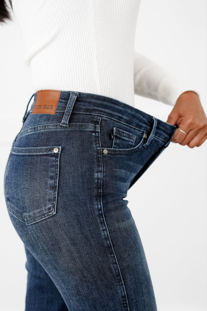 Judy Blue My Obsession Dark Wash Mid Rise Tummy Control Classic Straight Leg Jeans