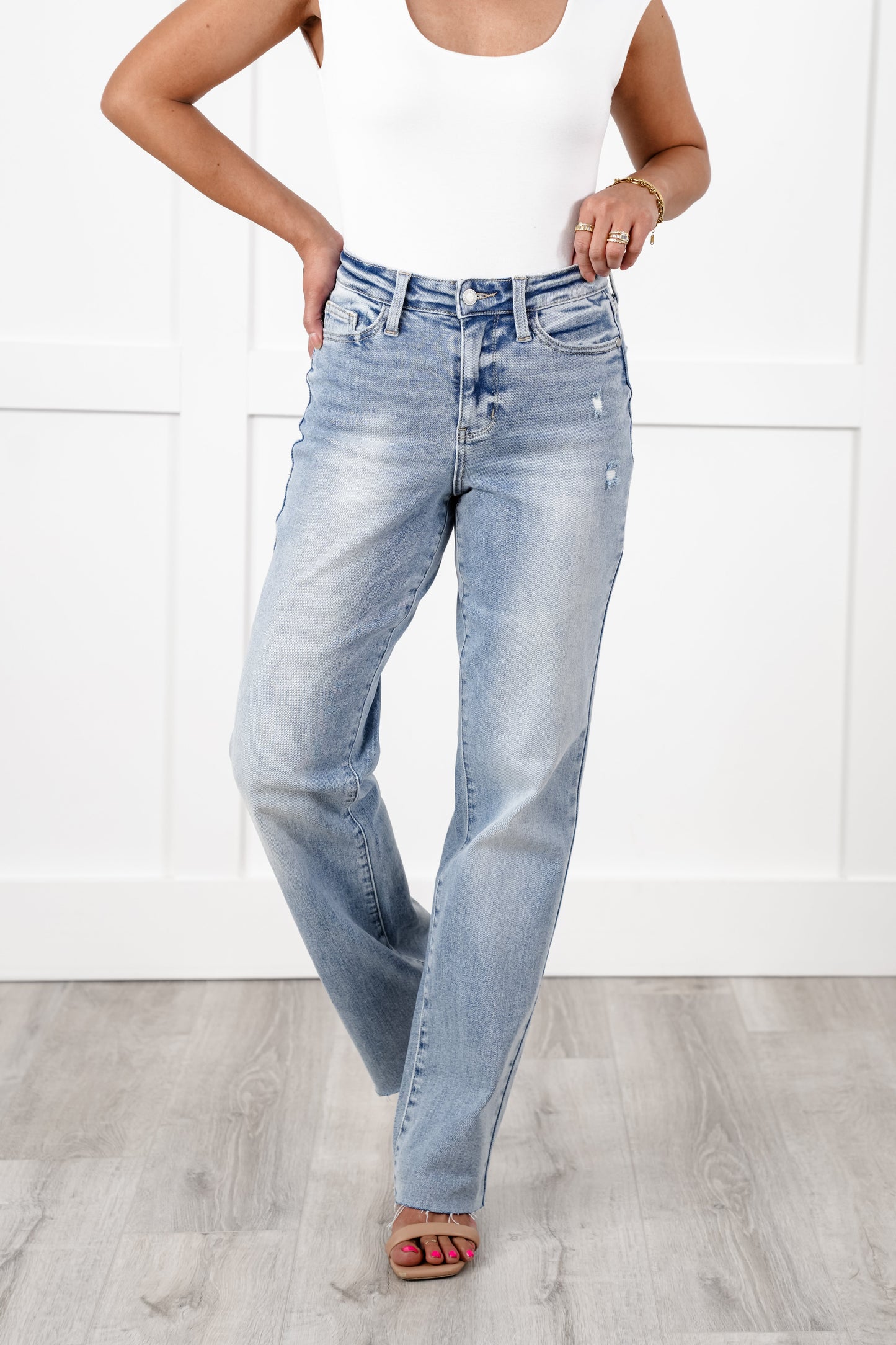 Judy Blue 34" Inseam Straight Leg High Rise Jeans