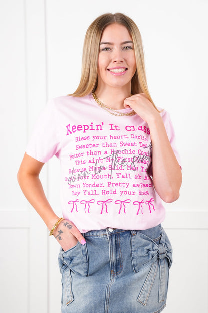 Plus/Reg Short Sleeve " Keepin' It Classy Down In The South" Graphic Tee
