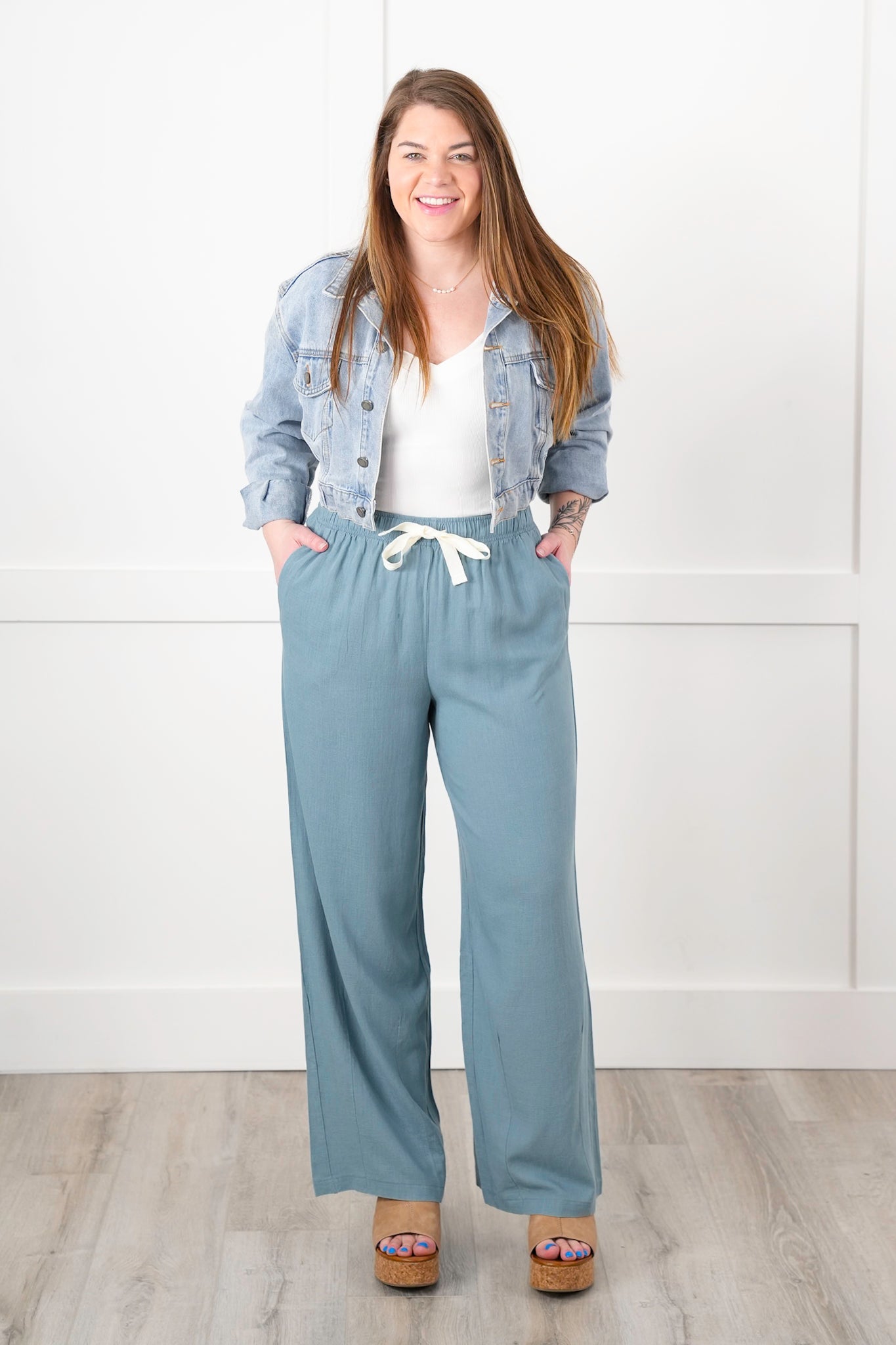 Door Buster! Zenana Drawstring Linen Pants