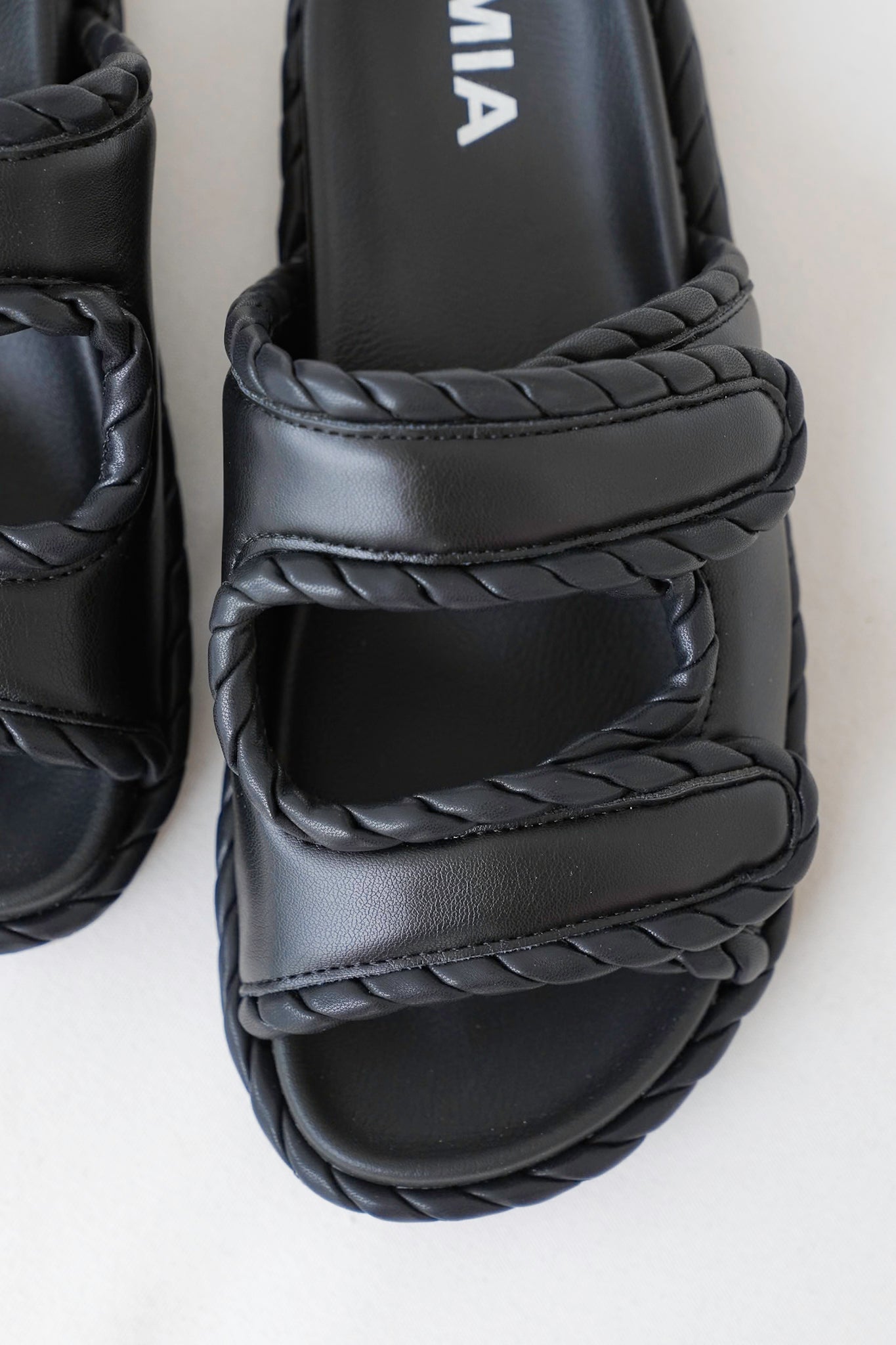 MIA Quilted Sandals with Braided Detailing