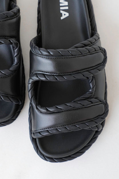 MIA Quilted Sandals with Braided Detailing