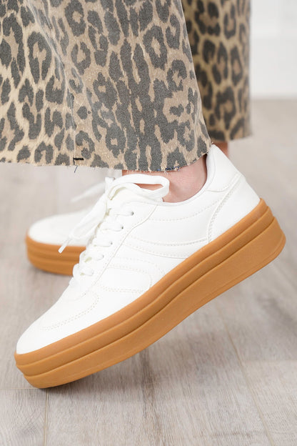 Double Stripe Platform Lace Up Sneaker
