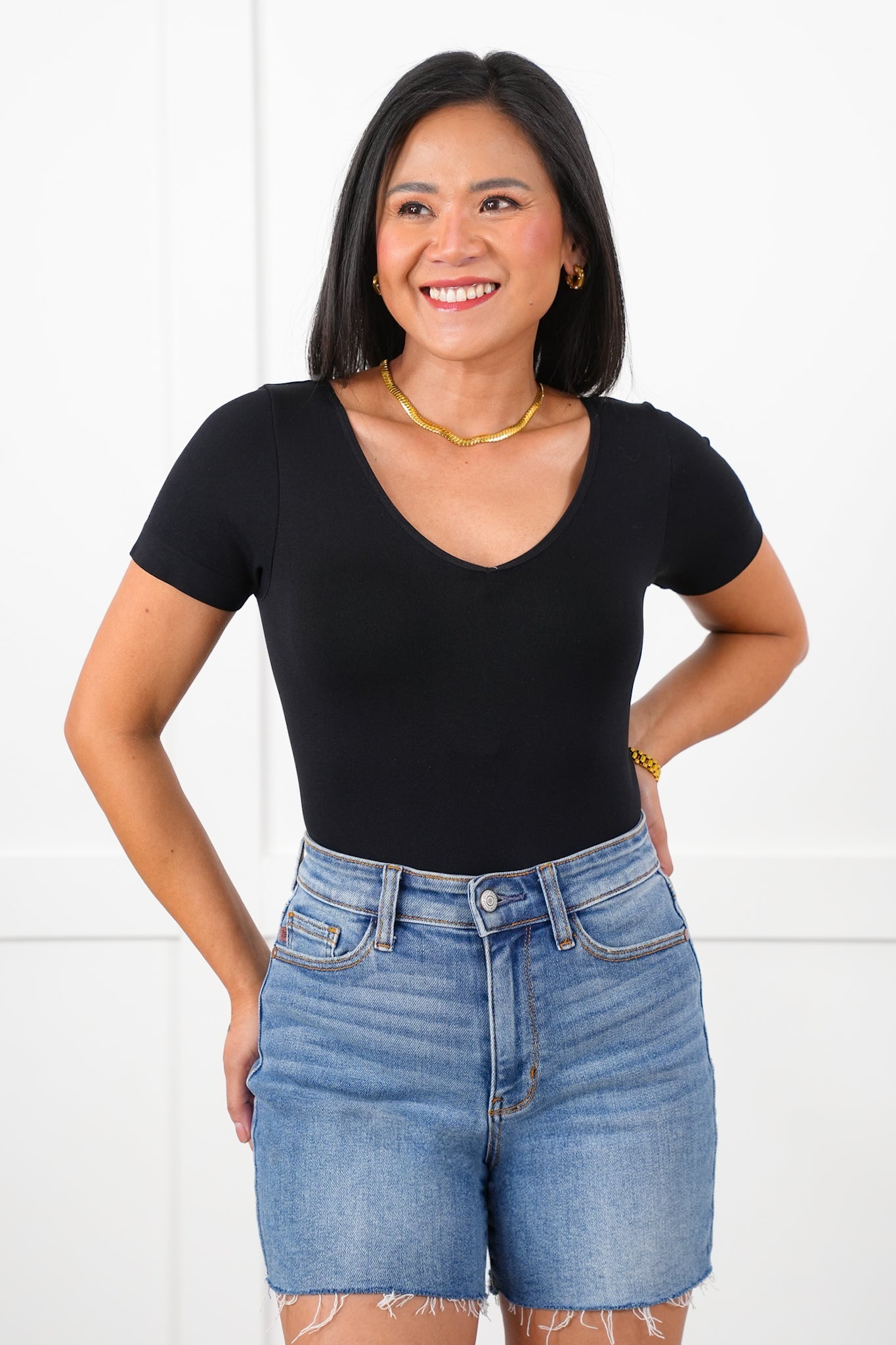 Door Buster! Plus/Reg Solid Short Sleeve Reversible Bodysuit