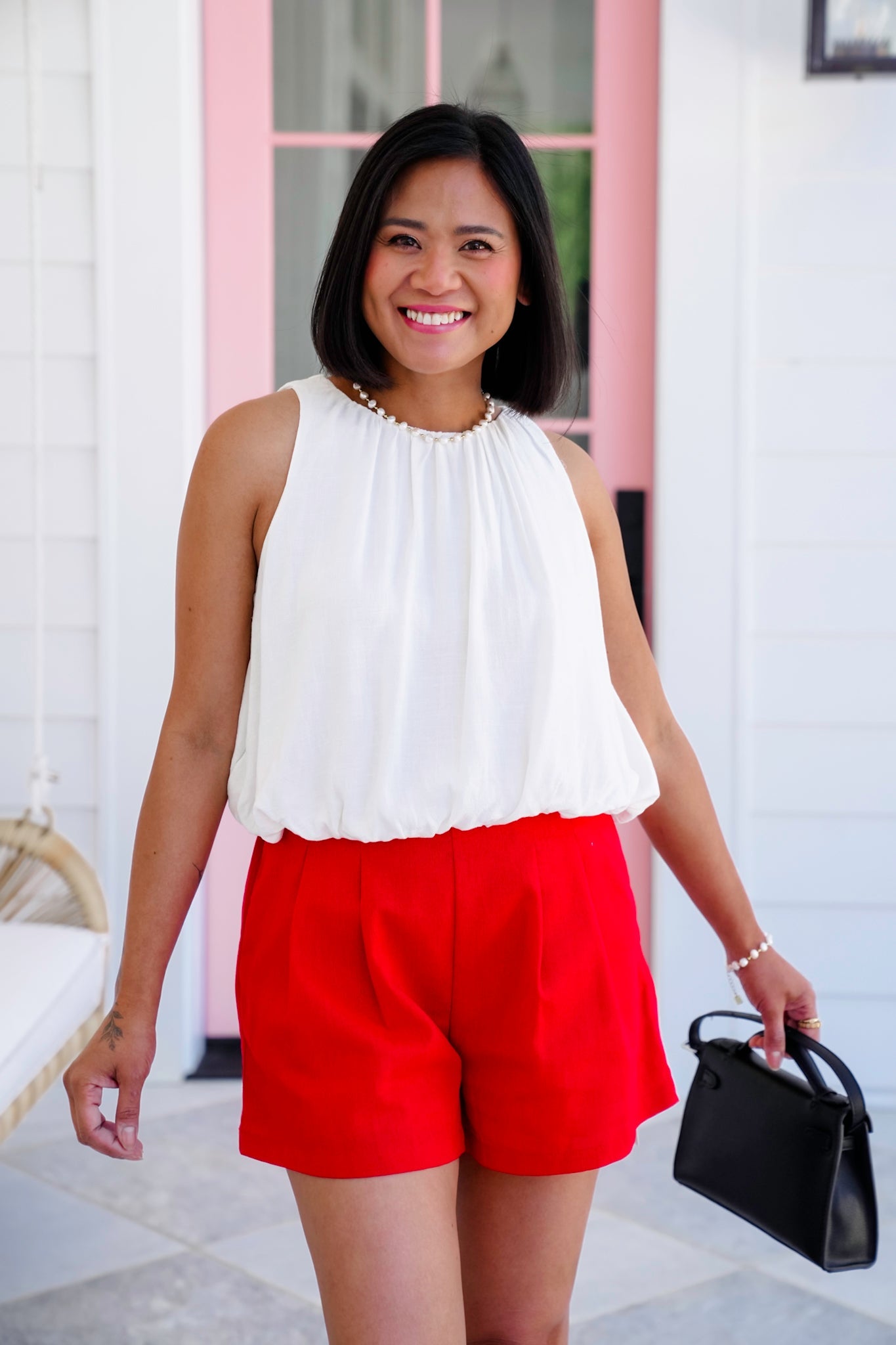 Restock! Linen Blend Sleeveless Bubble Hem Top