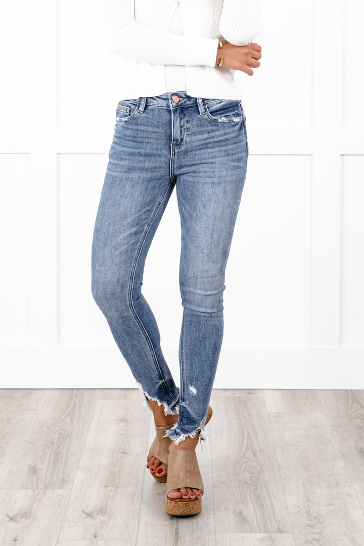 Mica High Rise Medium Wash Skinny Ankle Jeans
