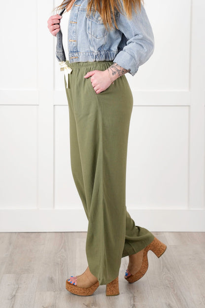 Door Buster! Zenana Drawstring Linen Pants