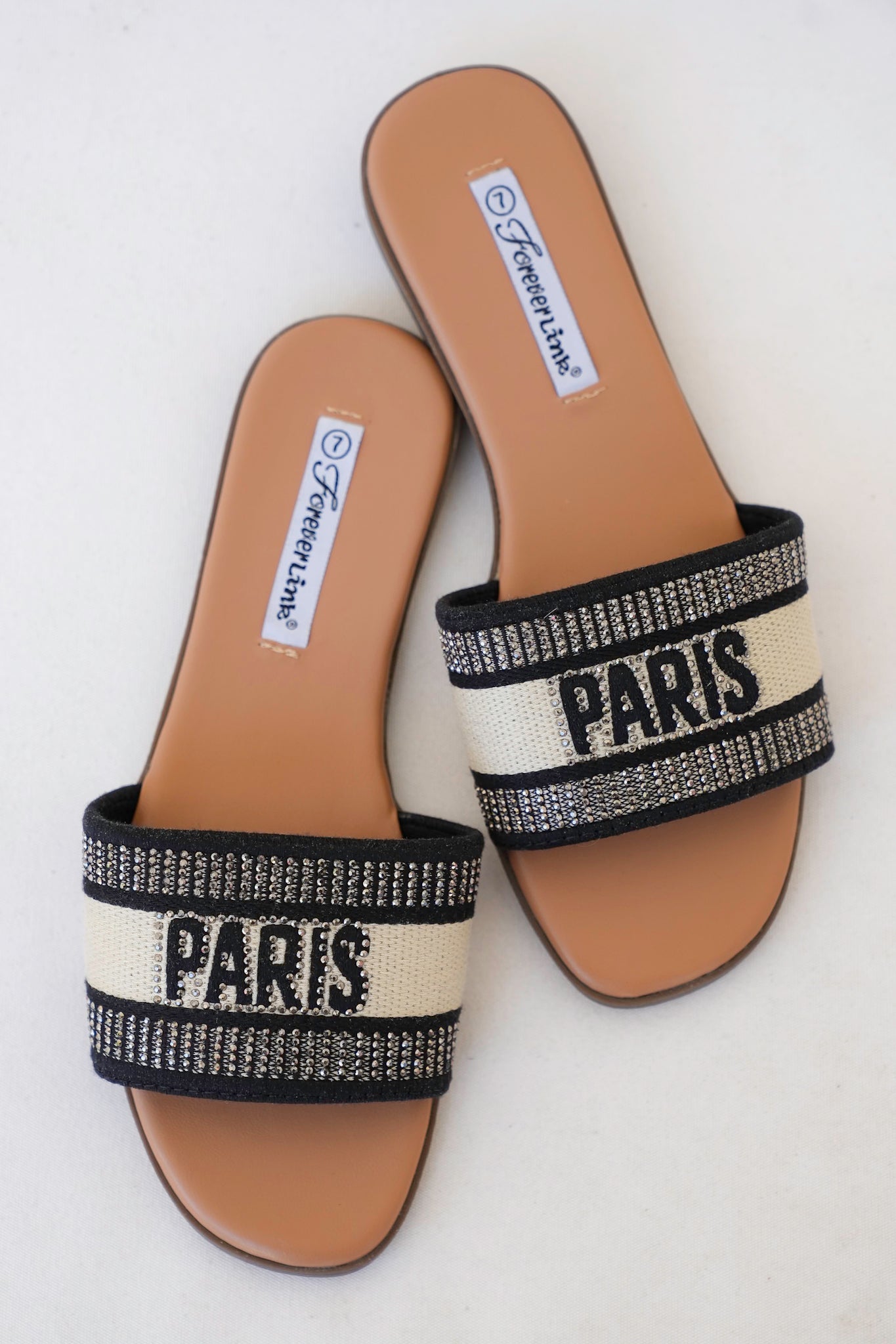 Slip On Flat Sandal with Embellished Wide Strap