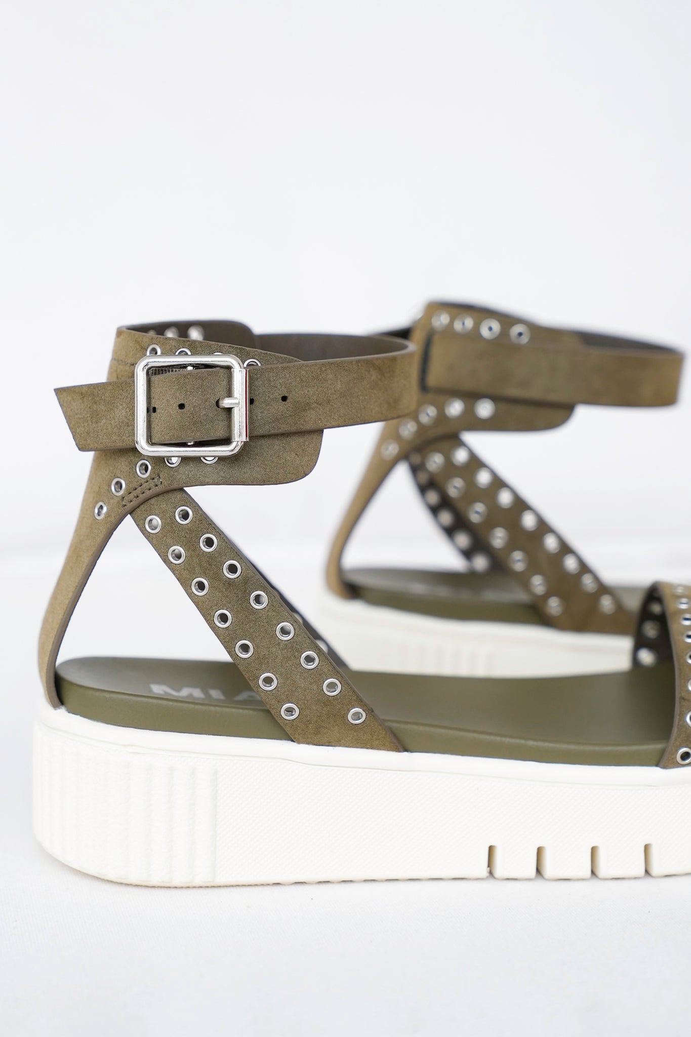 MIA Platform Sandal with Ankle Strap and Studded Detailing