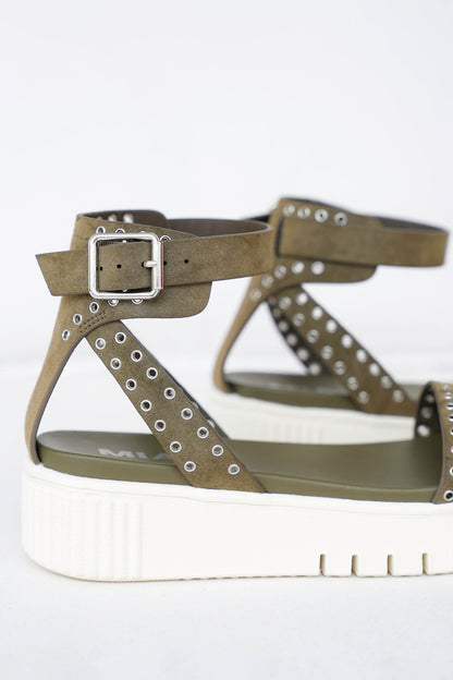 MIA Platform Sandal with Ankle Strap and Studded Detailing