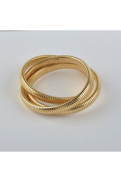 Golden Serpent Coil Bracelet