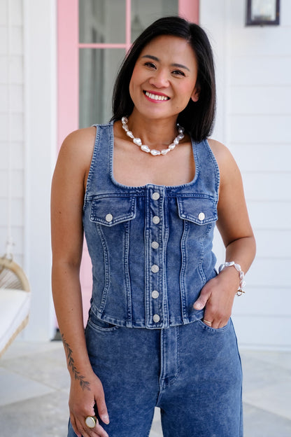 Plus/Reg Mineral Wash Button Down Vest