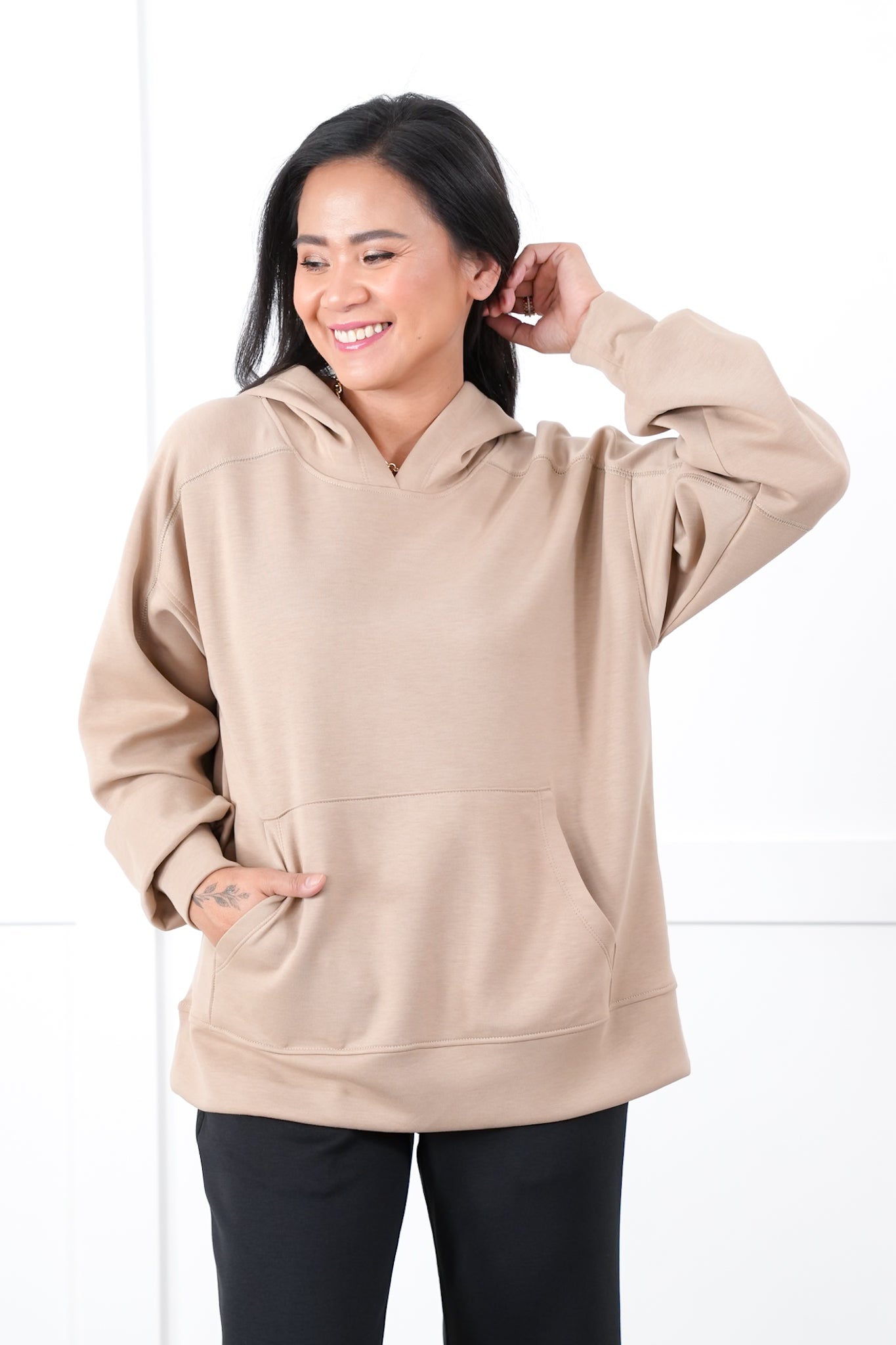 Door Buster! Plus/Reg Long Sleeve Pullover Hoodie with Kangaroo Pocket