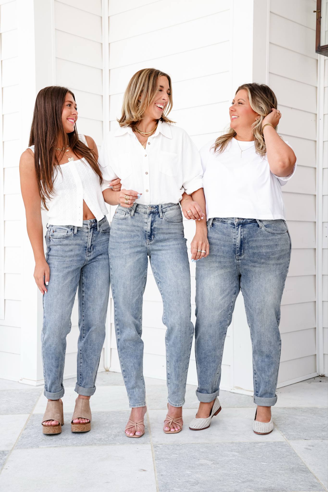 Judy Blue High Rise Medium Vintage Wash Boyfriend Double Roll Cuffed Jeans