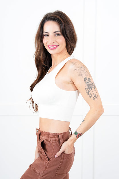 Sleeveless Ribbed Tank Bralette