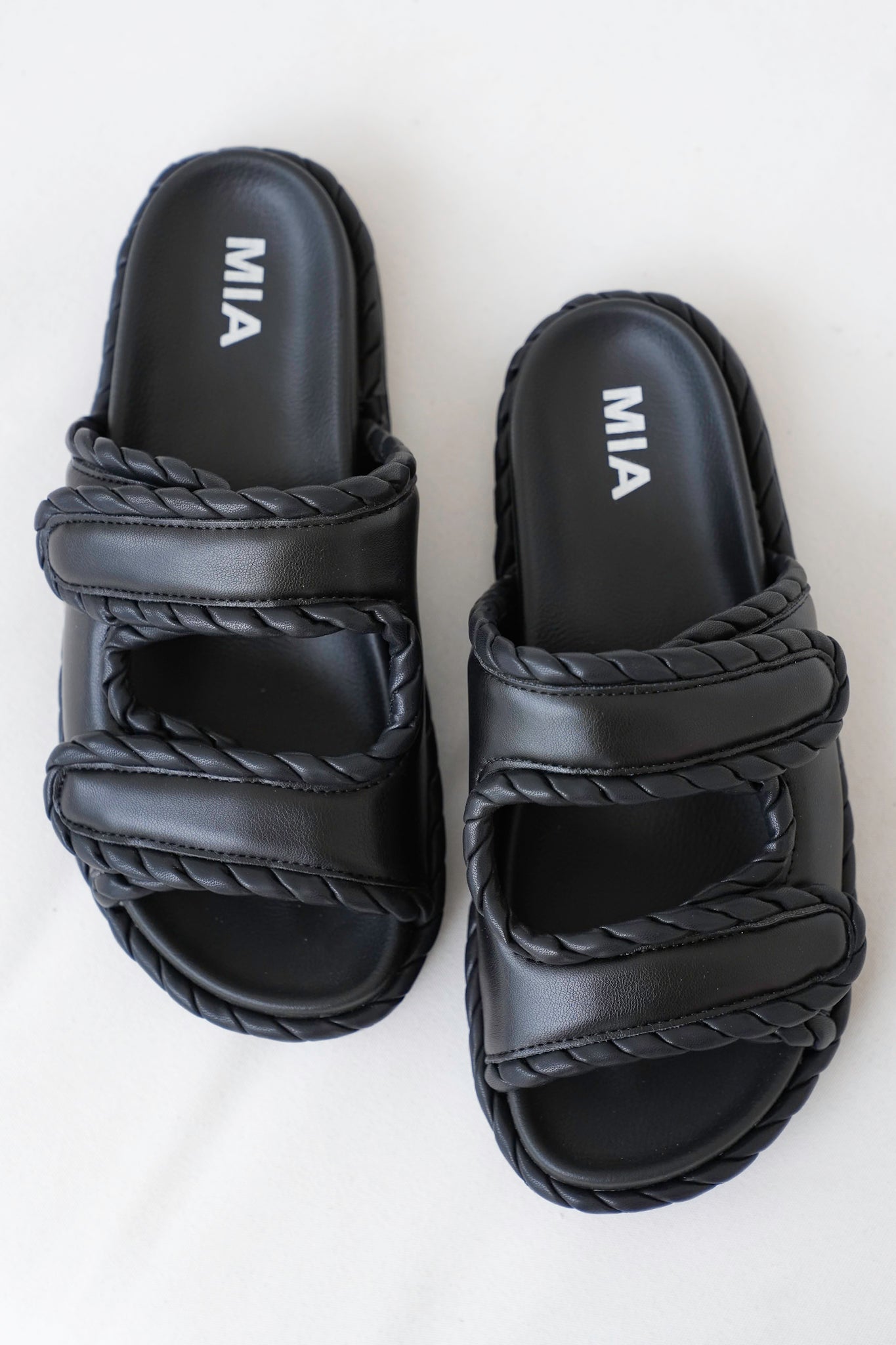 MIA Quilted Sandals with Braided Detailing