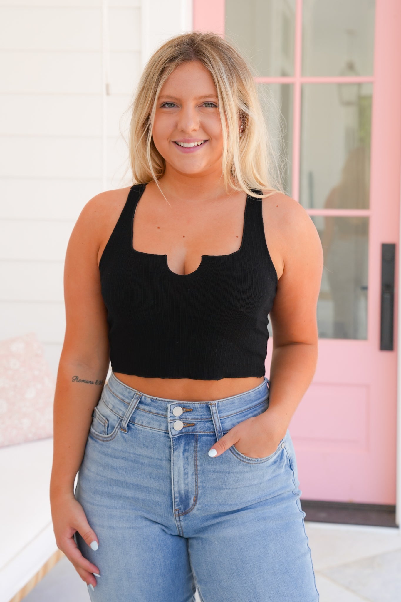 Ribbed Knit Cropped Tank Top (Multiple Colors)