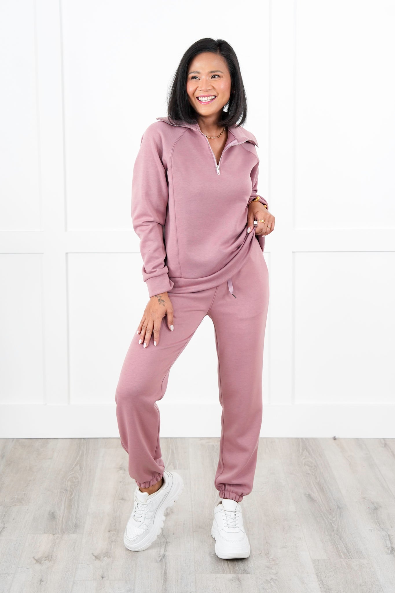 Door Buster! Plus/Reg Elastic Waist Scuba Knit Joggers with Ribbon Drawstring