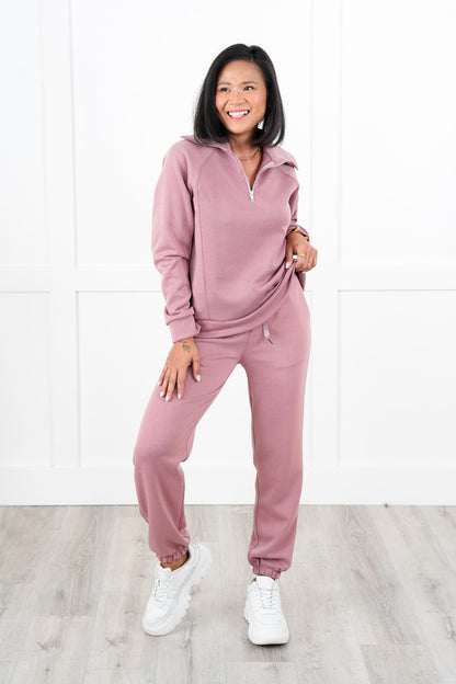 Door Buster! Plus/Reg Elastic Waist Scuba Knit Joggers with Ribbon Drawstring