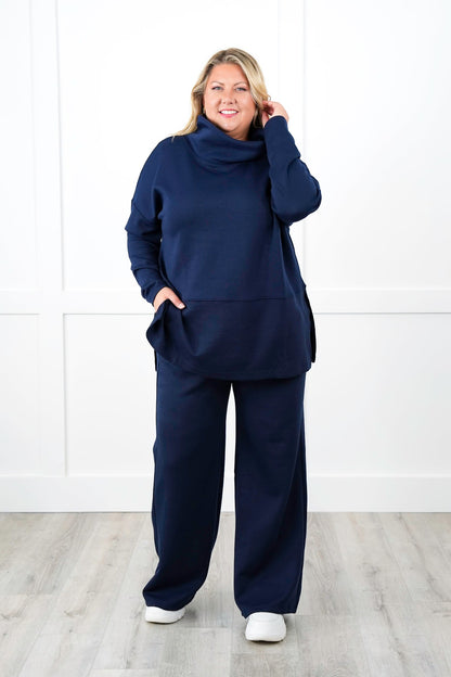 Door Buster!! Plus/Reg Solid Knit Straight Leg Pull On Pants