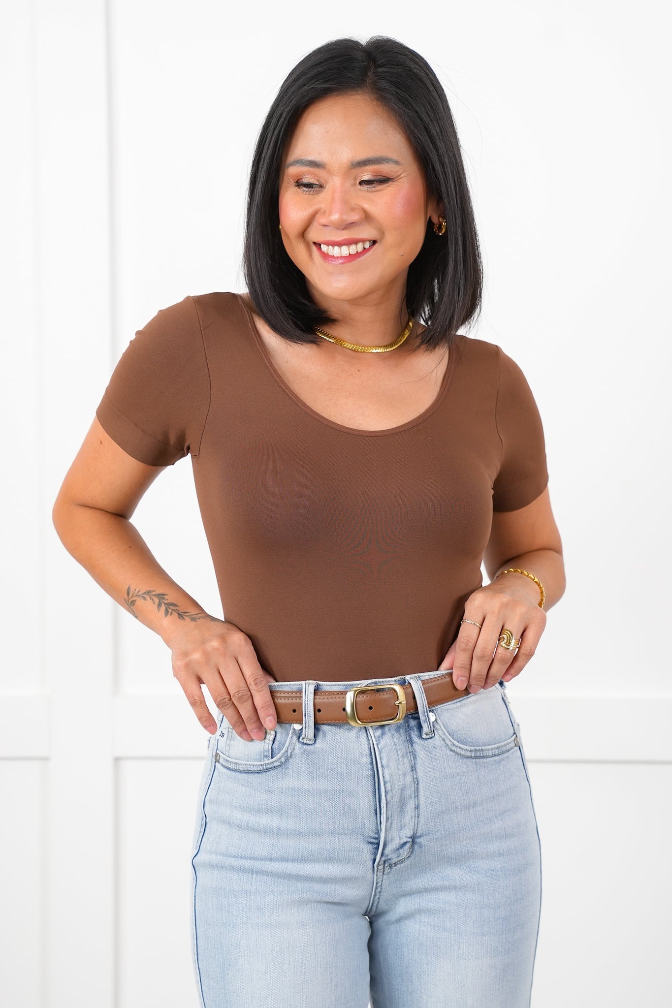 Door Buster! Plus/Reg Solid Short Sleeve Reversible Bodysuit